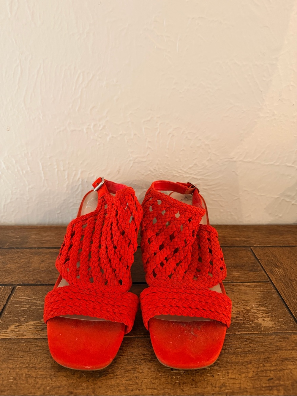 Fergie Red Braided Open-Toe Women’s Sandals
